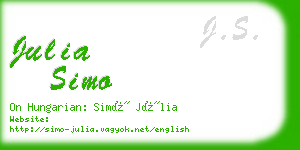 julia simo business card